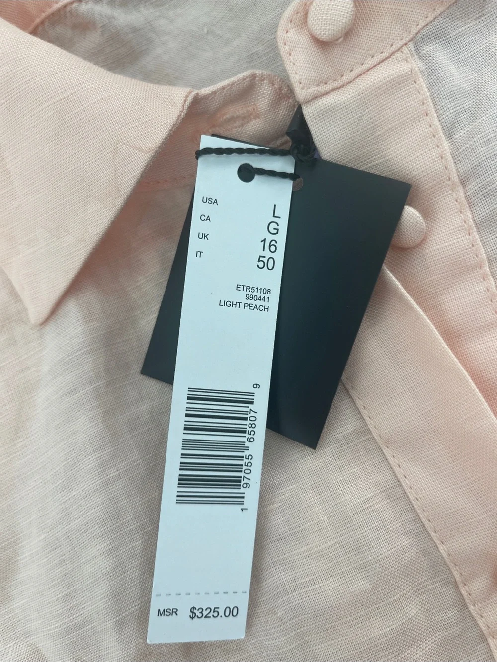 New Elie Tahari Light Pink Cropped Button-Front Shirt with Lace Trim